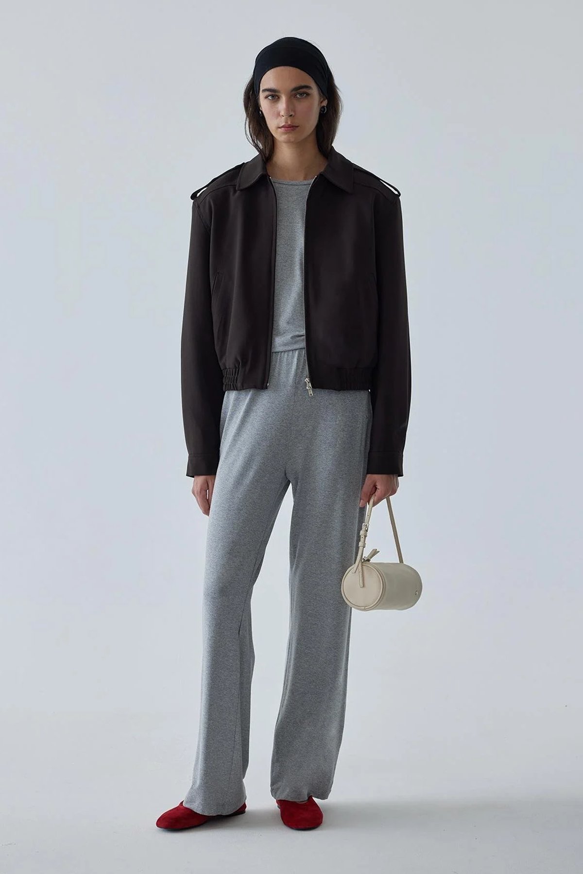 Acı Kahve Cooper Crop Bomber Ceket