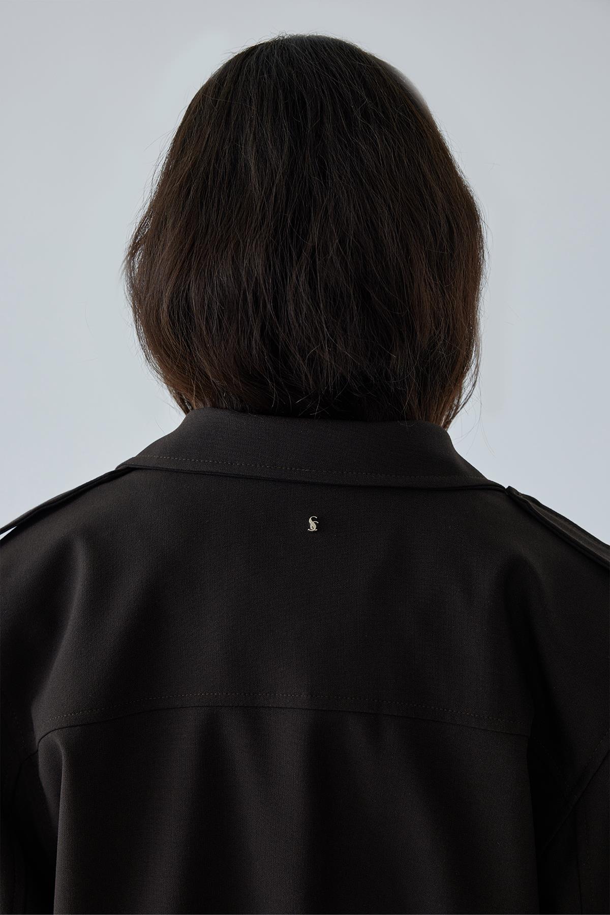 Acı Kahve Cooper Crop Bomber Ceket