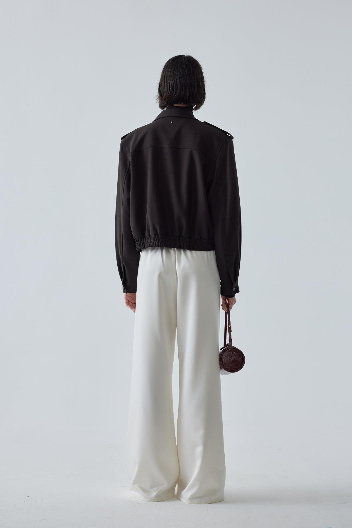 Acı Kahve Cooper Crop Bomber Ceket