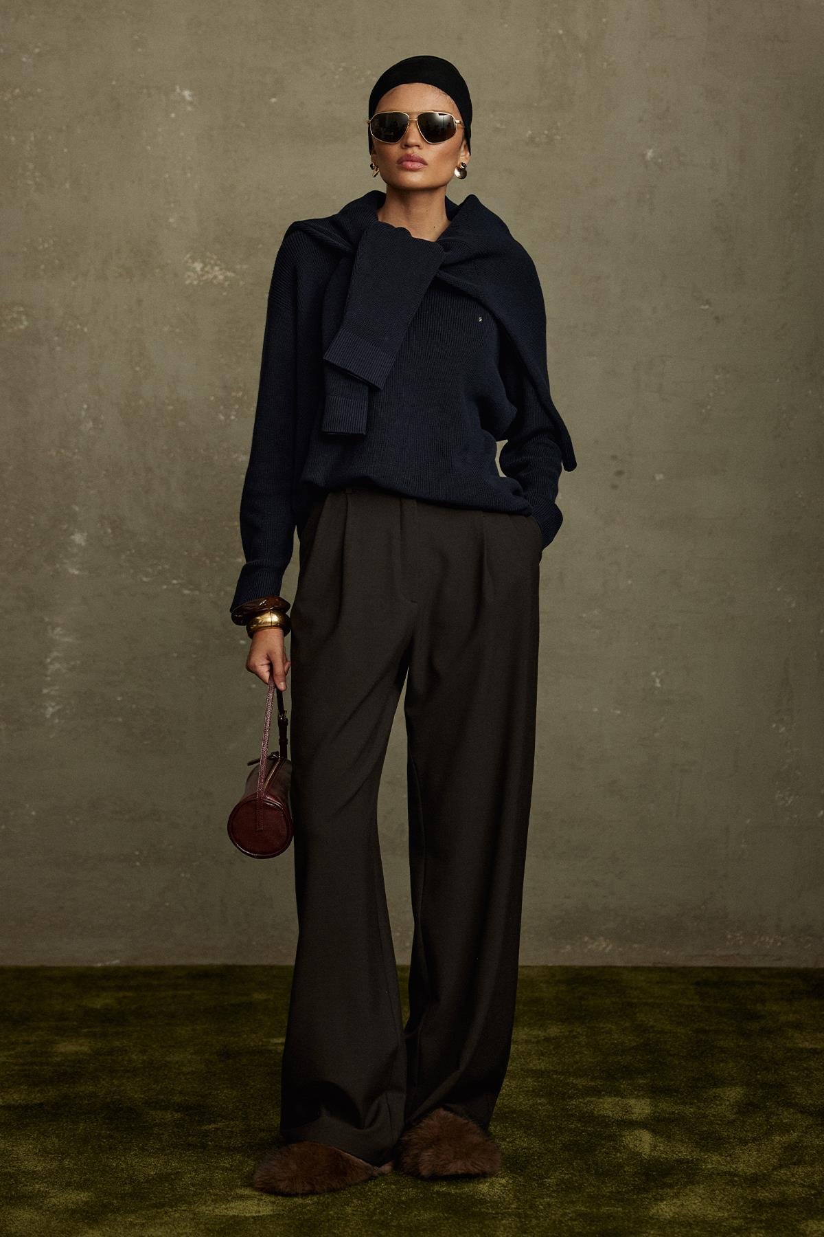 Acı Kahve Janet Bol Paça Pantolon