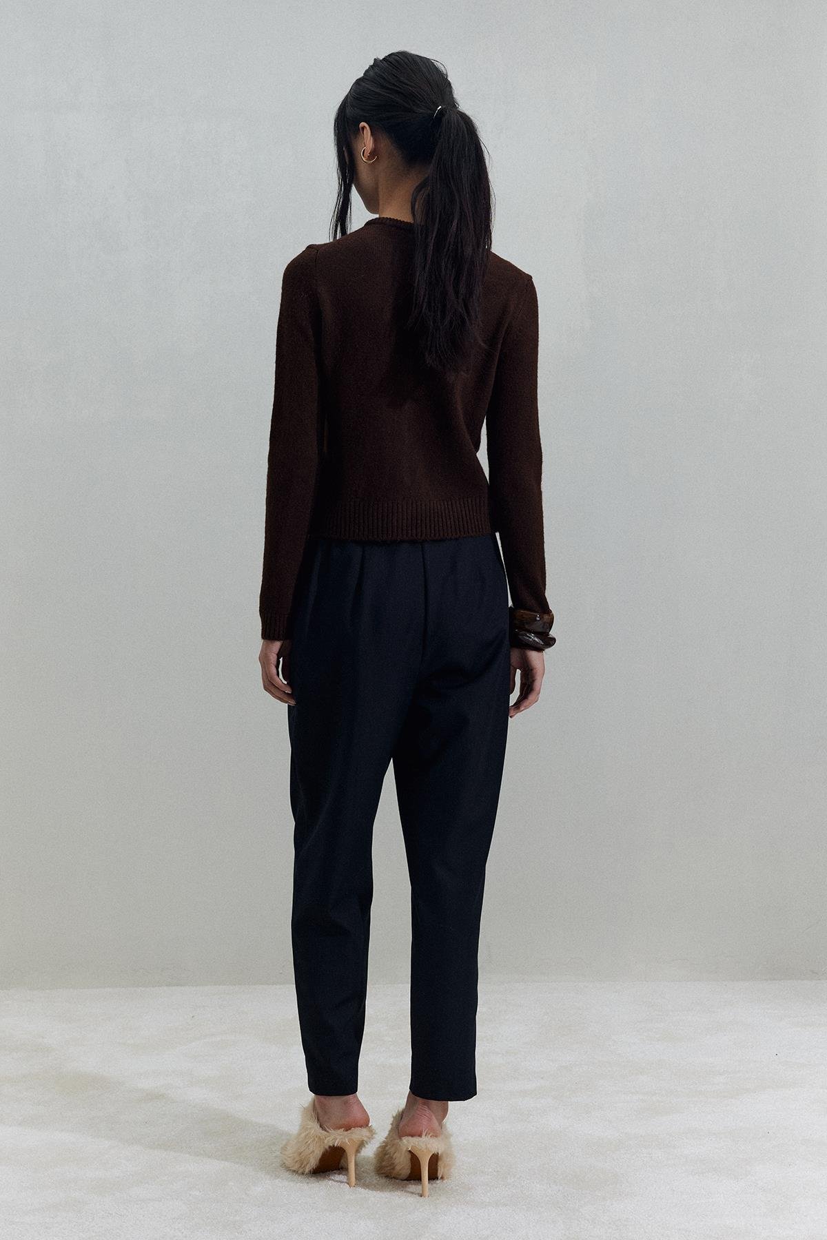 Acı Kahve Jenny Düğmeli Hırka