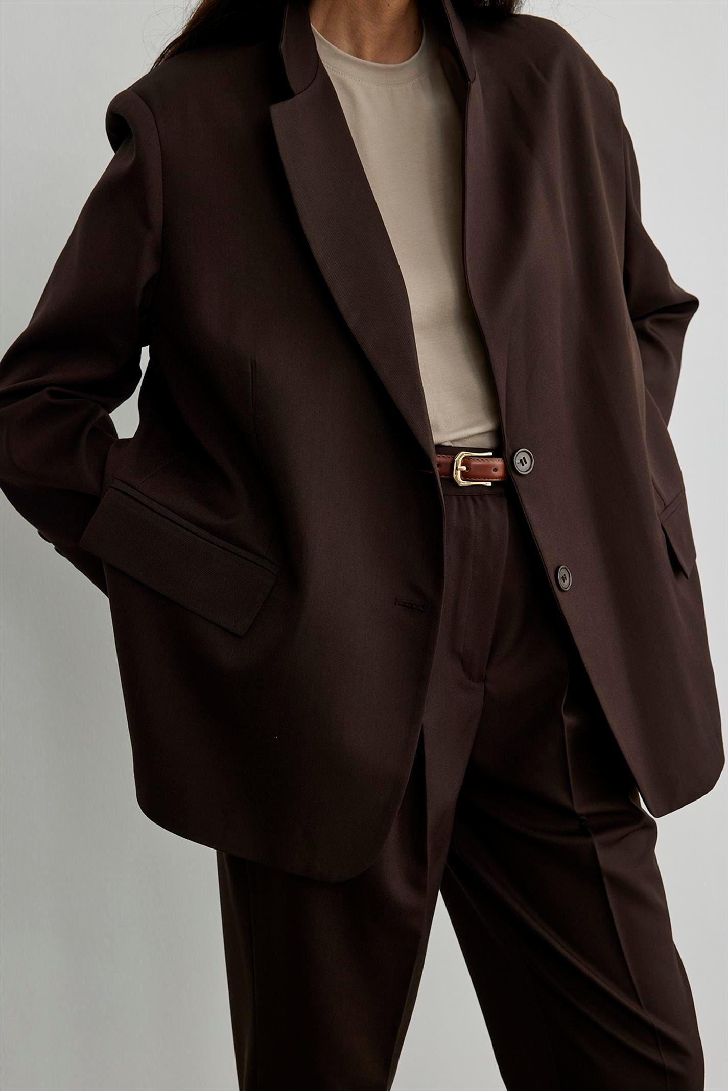 Bitter Brown Masculine Blazer Jacket