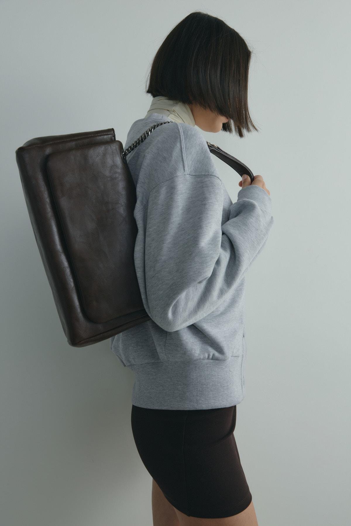 Acı Kahve Milan Zincirli Deri Çanta