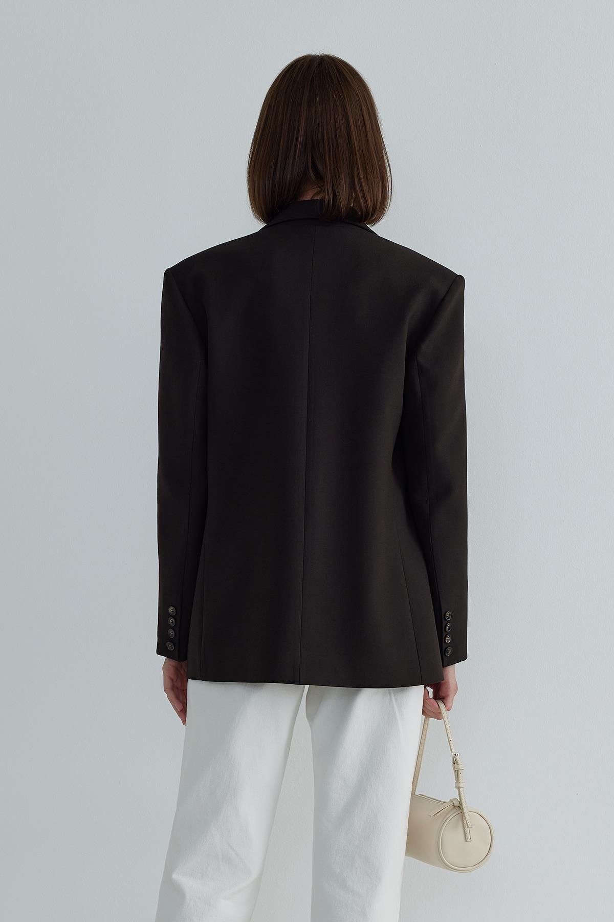 Acı Kahve Mina Düğmeli Blazer Ceket