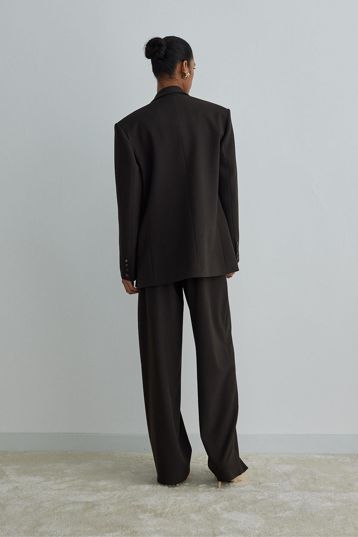 Acı Kahve Mina Düğmeli Blazer Ceket