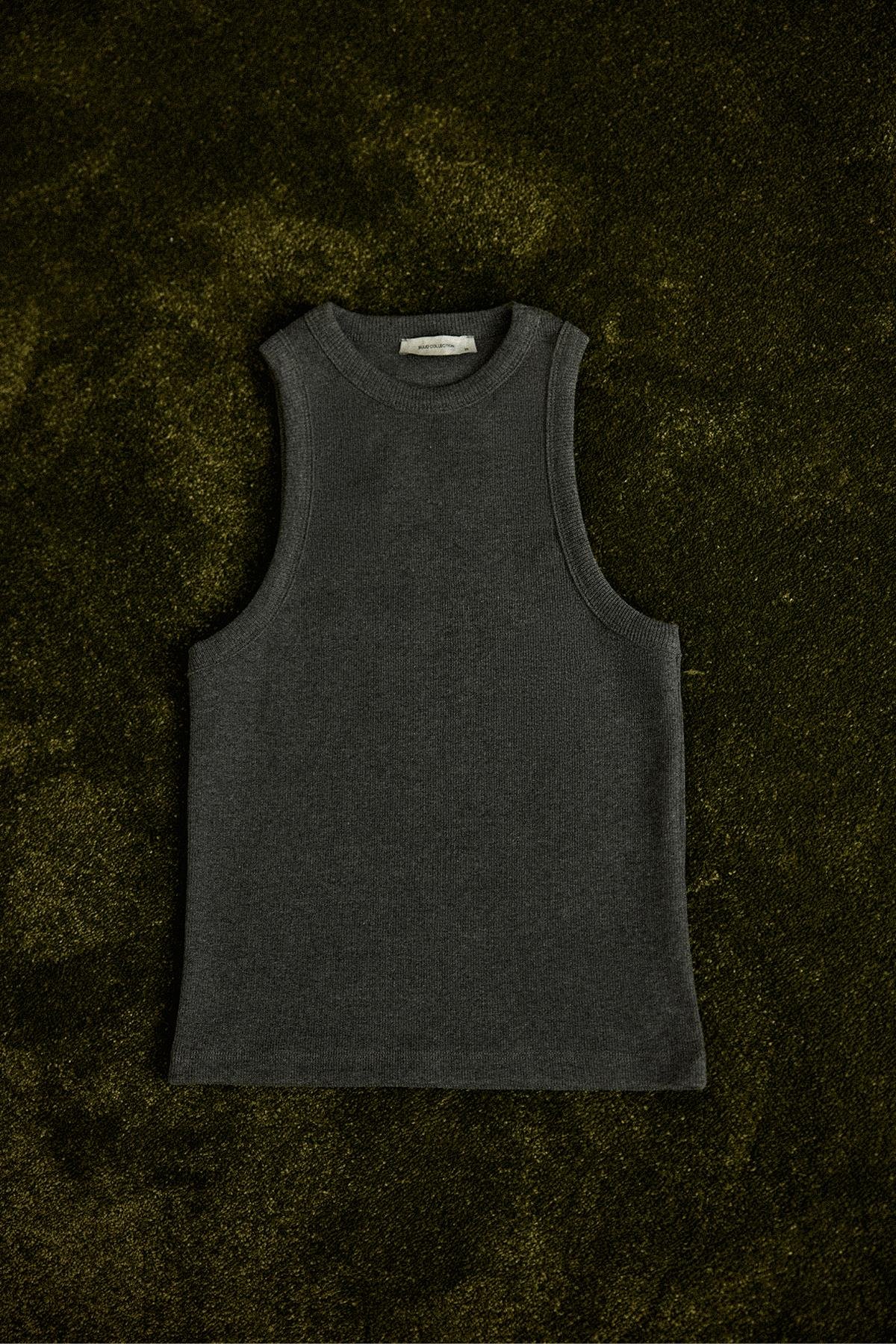 Antrasit Oli Fitilli Bisiklet Yaka Top