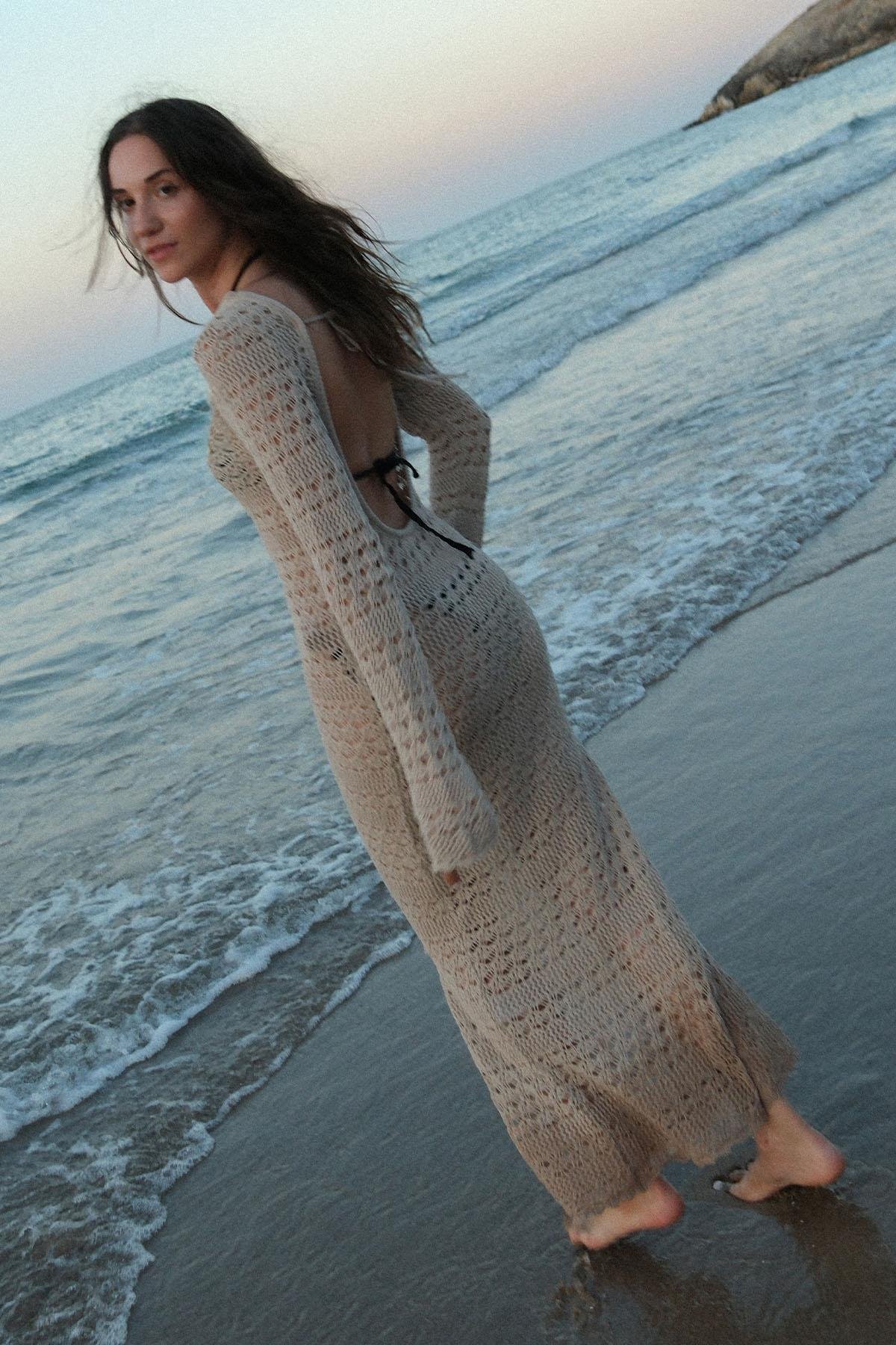 Bej Claire Ajurlu Elbise