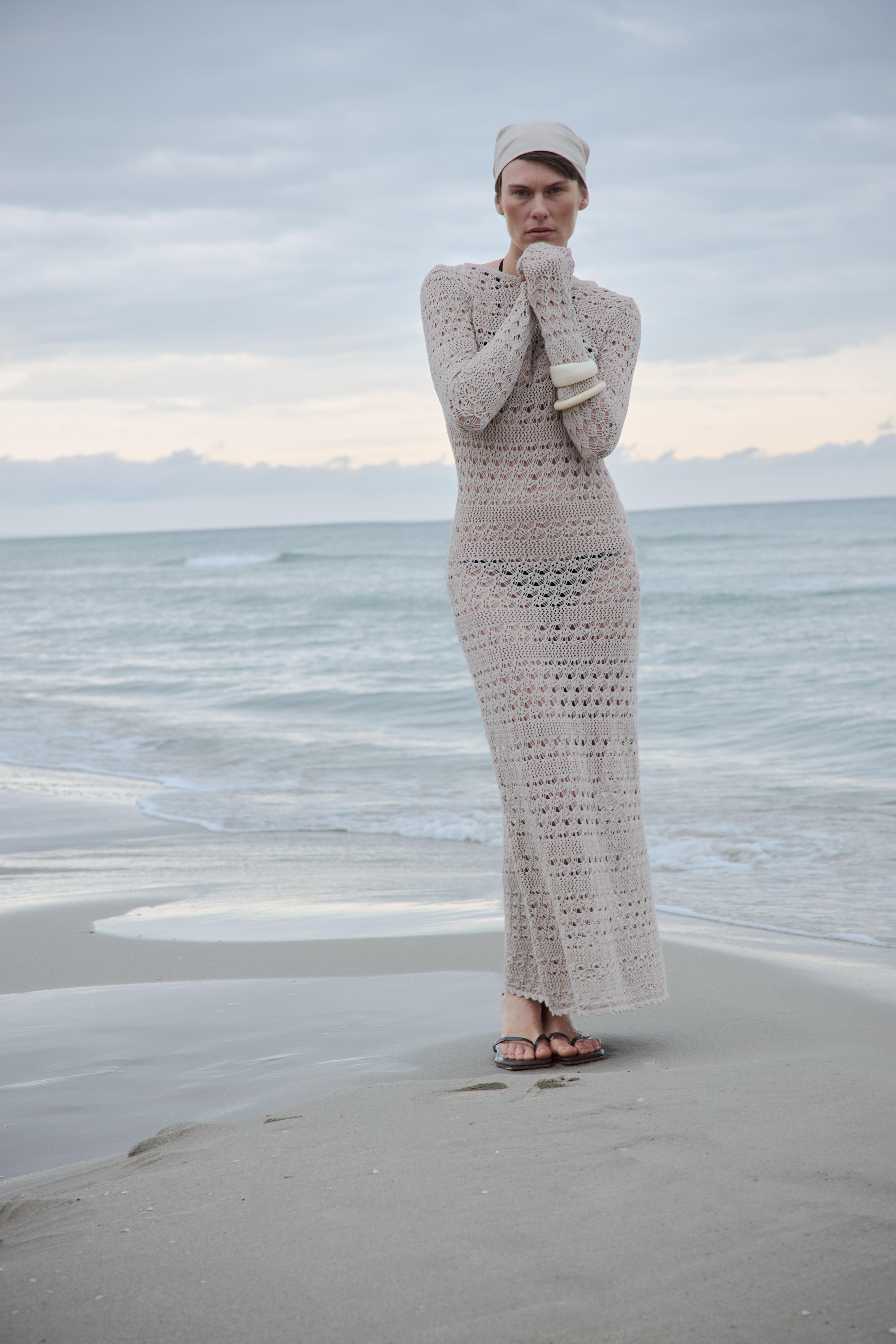 Bej Claire Ajurlu Elbise