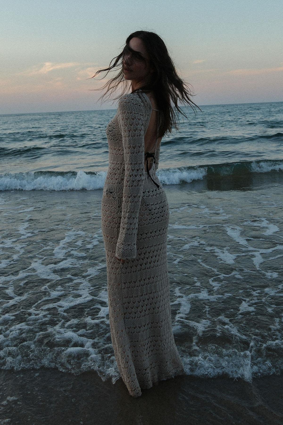 Bej Claire Ajurlu Elbise