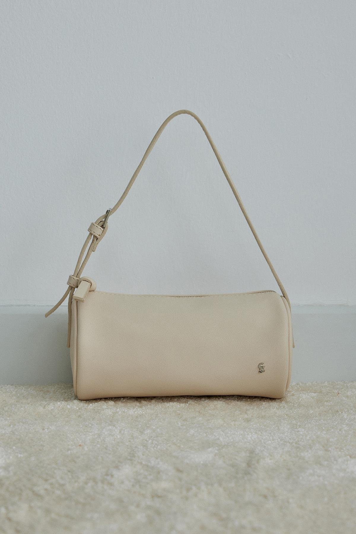 Beige Lal Baguette Bag