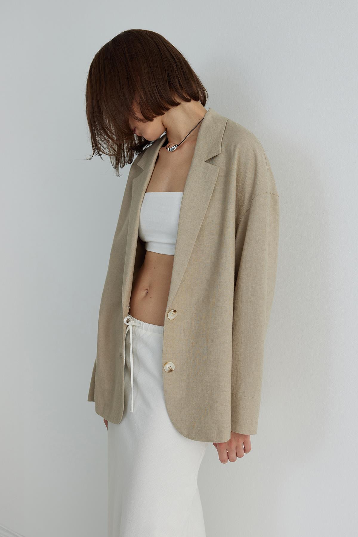 Bej Light Blazer Ceket