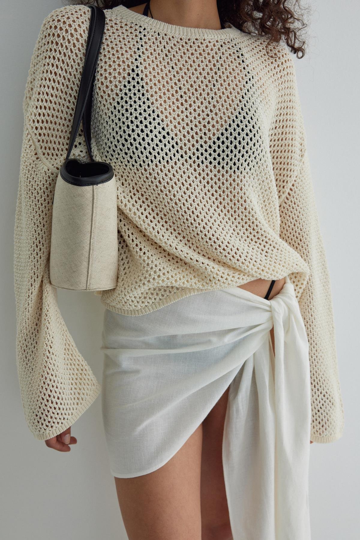 Bej Shell Ajurlu Merserize Kazak