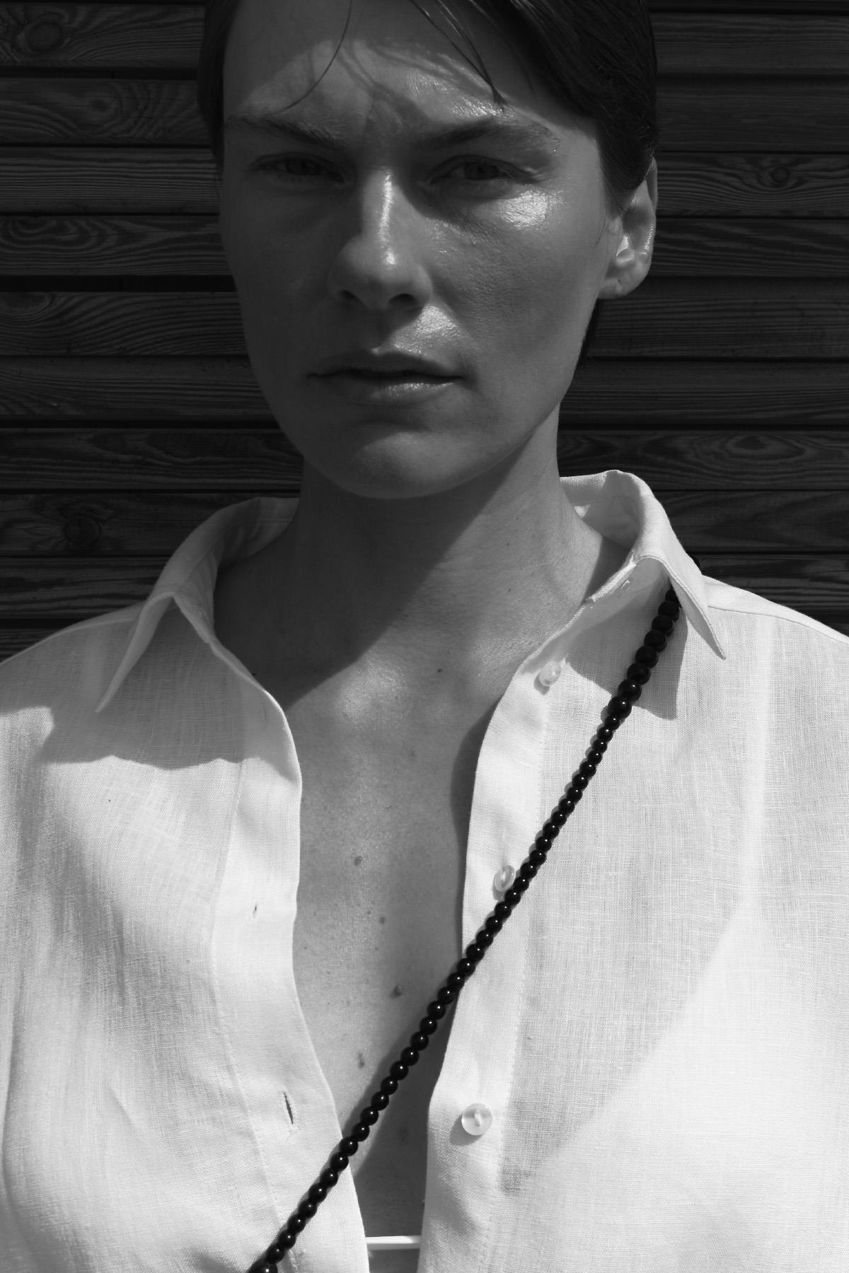 Beyaz %100 Keten Nora Gömlek