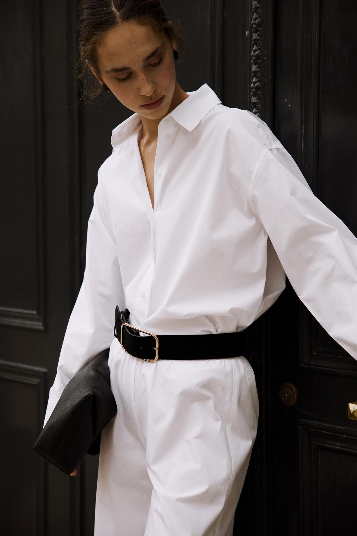 Beyaz Basic Oversize Gömlek