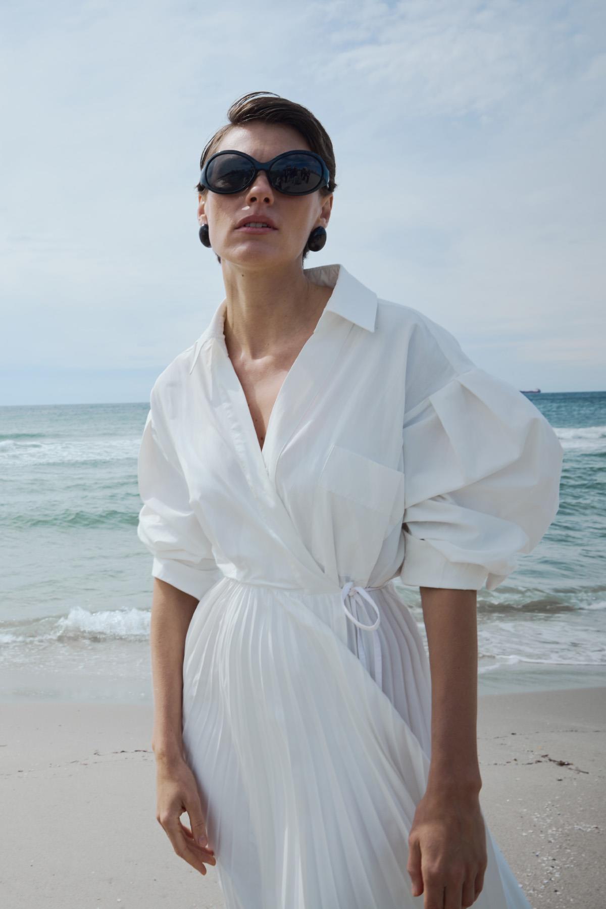 Beyaz Celia Anvelop Elbise