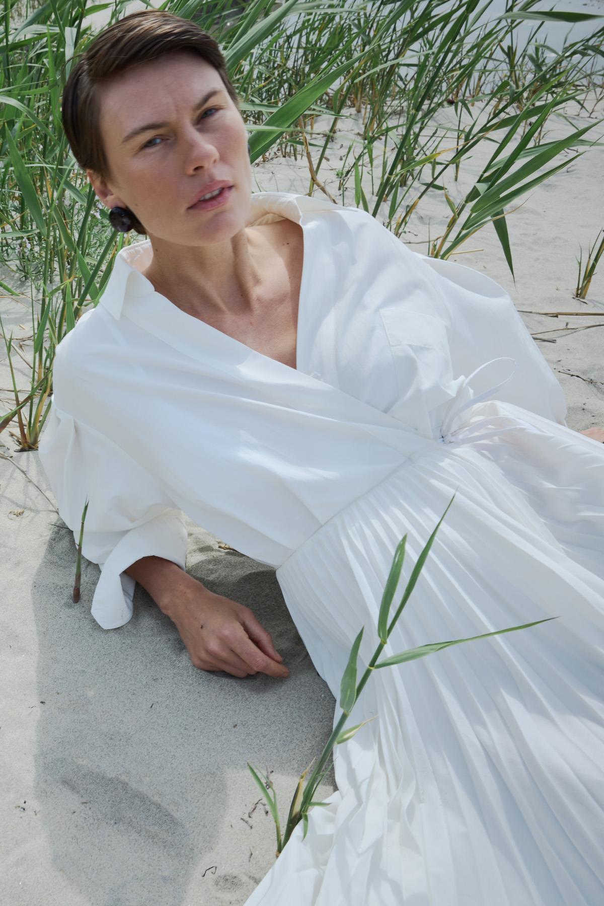 Beyaz Celia Anvelop Elbise