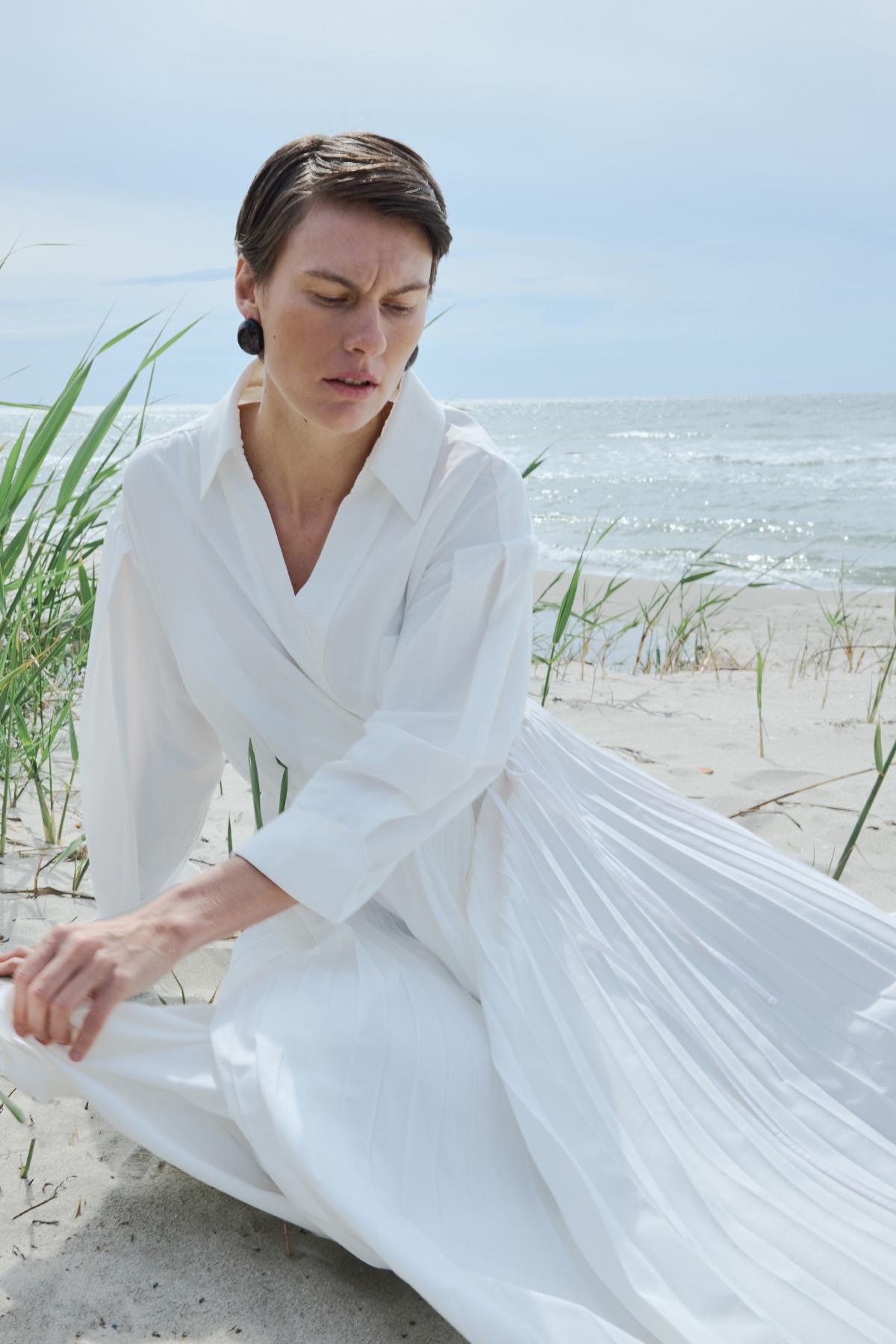 Beyaz Celia Anvelop Elbise