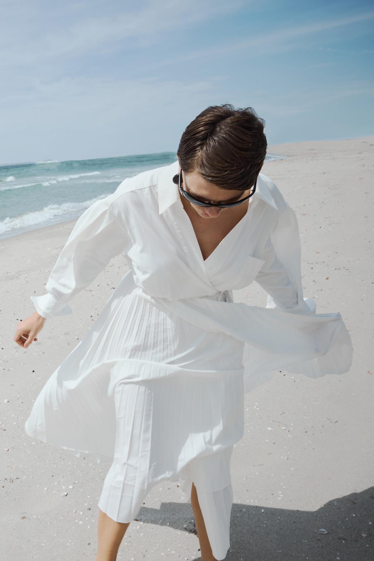 Beyaz Celia Anvelop Elbise