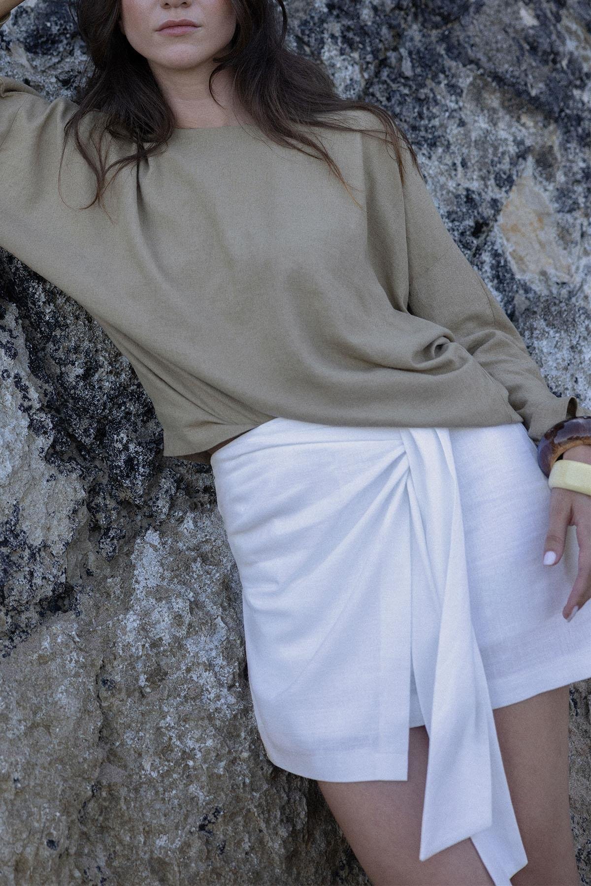 Mara Linen Wrap Skirt