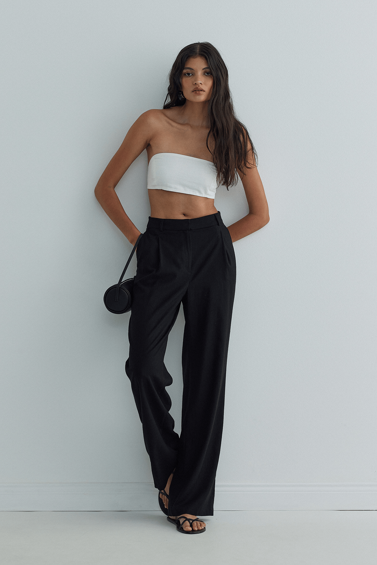 Beyaz Melia Keten Bra