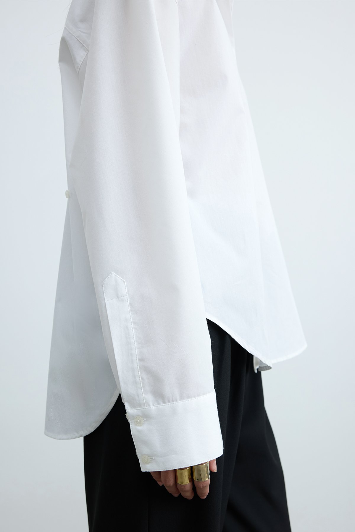 Beyaz Page Oversize Gömlek