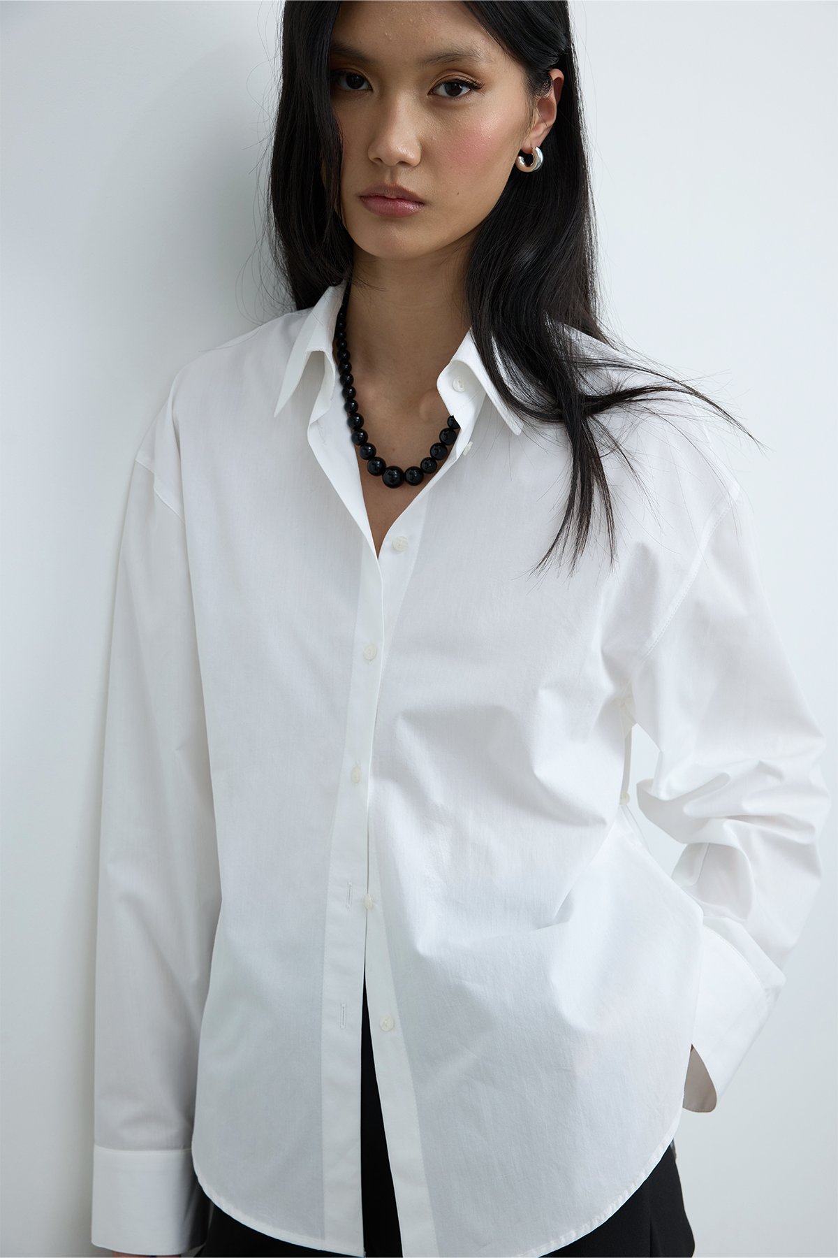 Beyaz Paper Oversize Gömlek