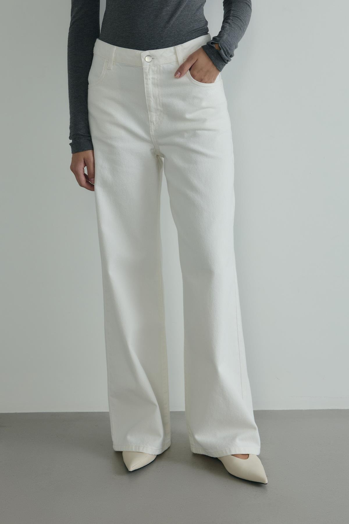 Beyaz Roe Wide Leg Jean