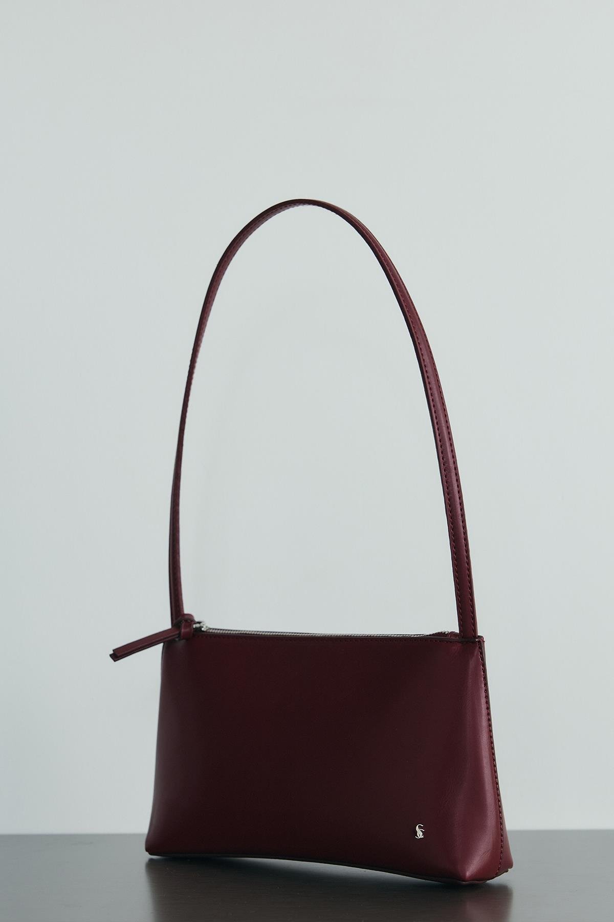 Bordo Ivy Deri Çanta