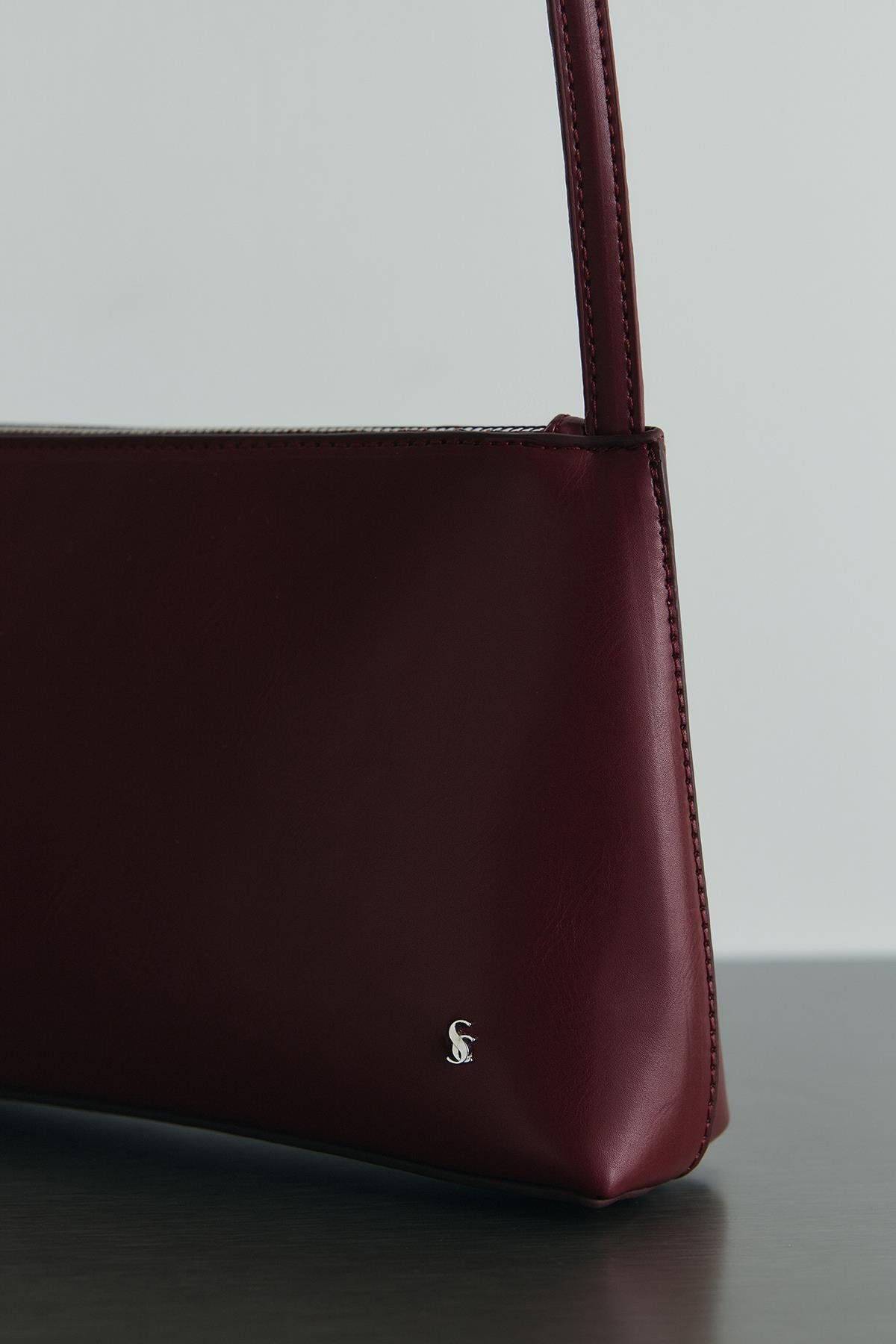 Bordo Ivy Deri Çanta