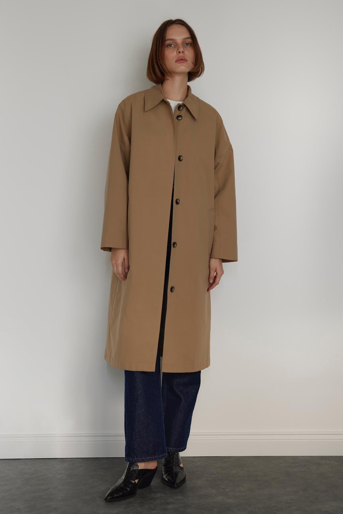 Camel Grace Pamuklu Trençkot