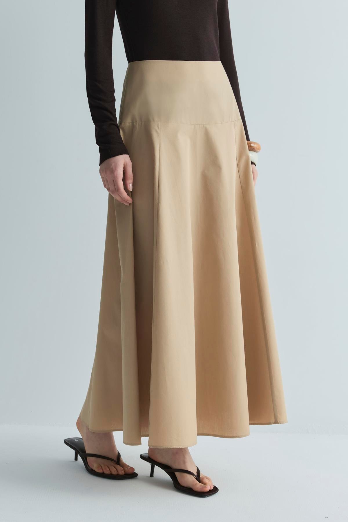 Camel Isola Korsajlı Etek