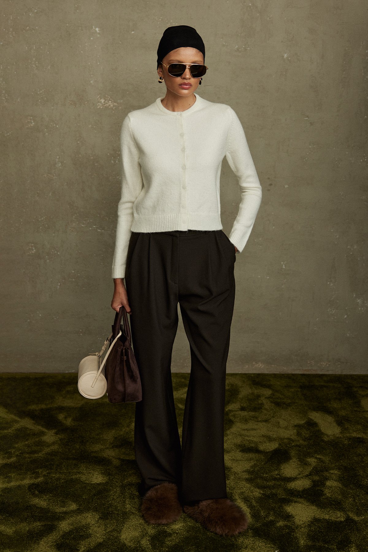 Ekru Jenny Düğmeli Hırka