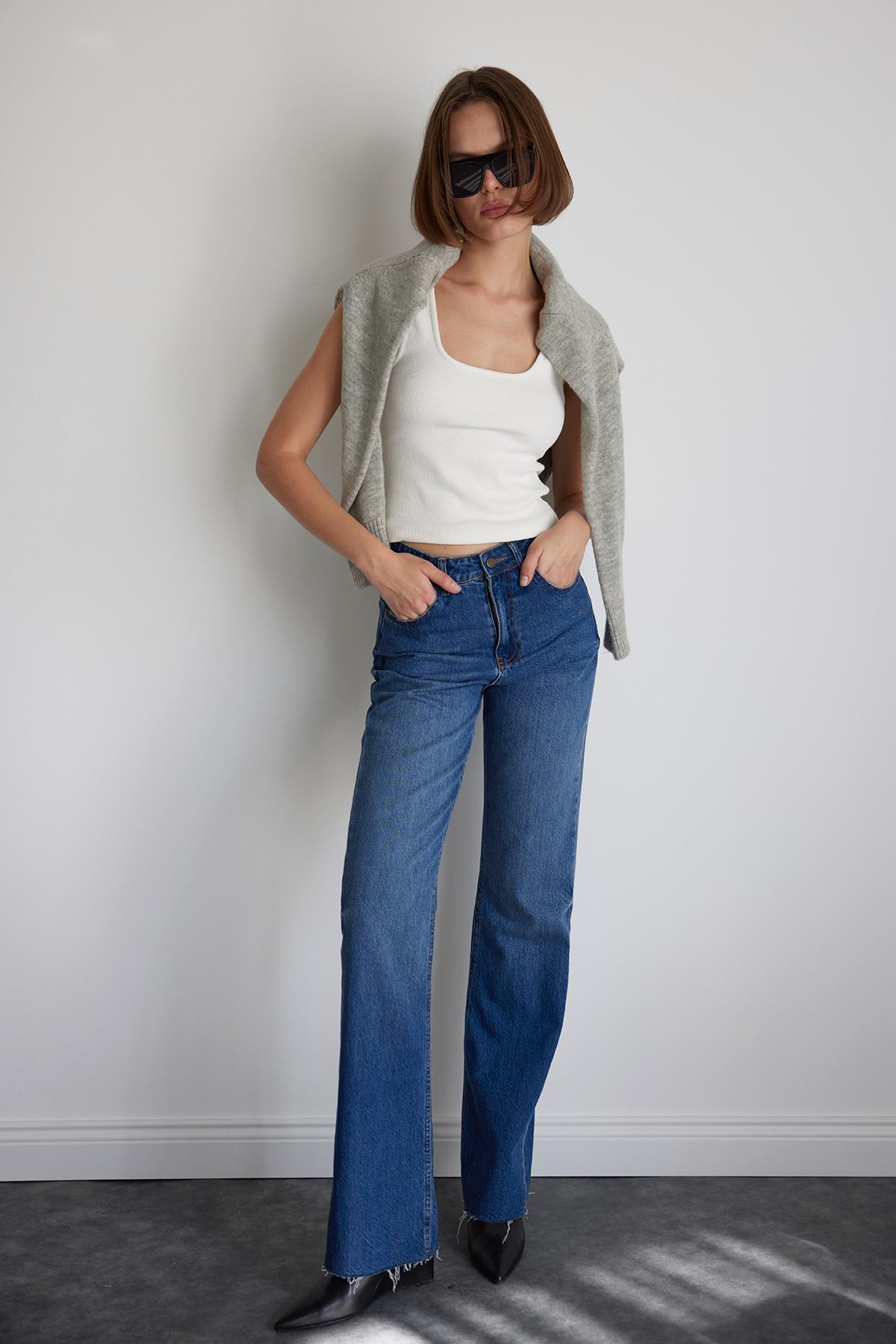 Ekru Kare Yaka Örme Atlet