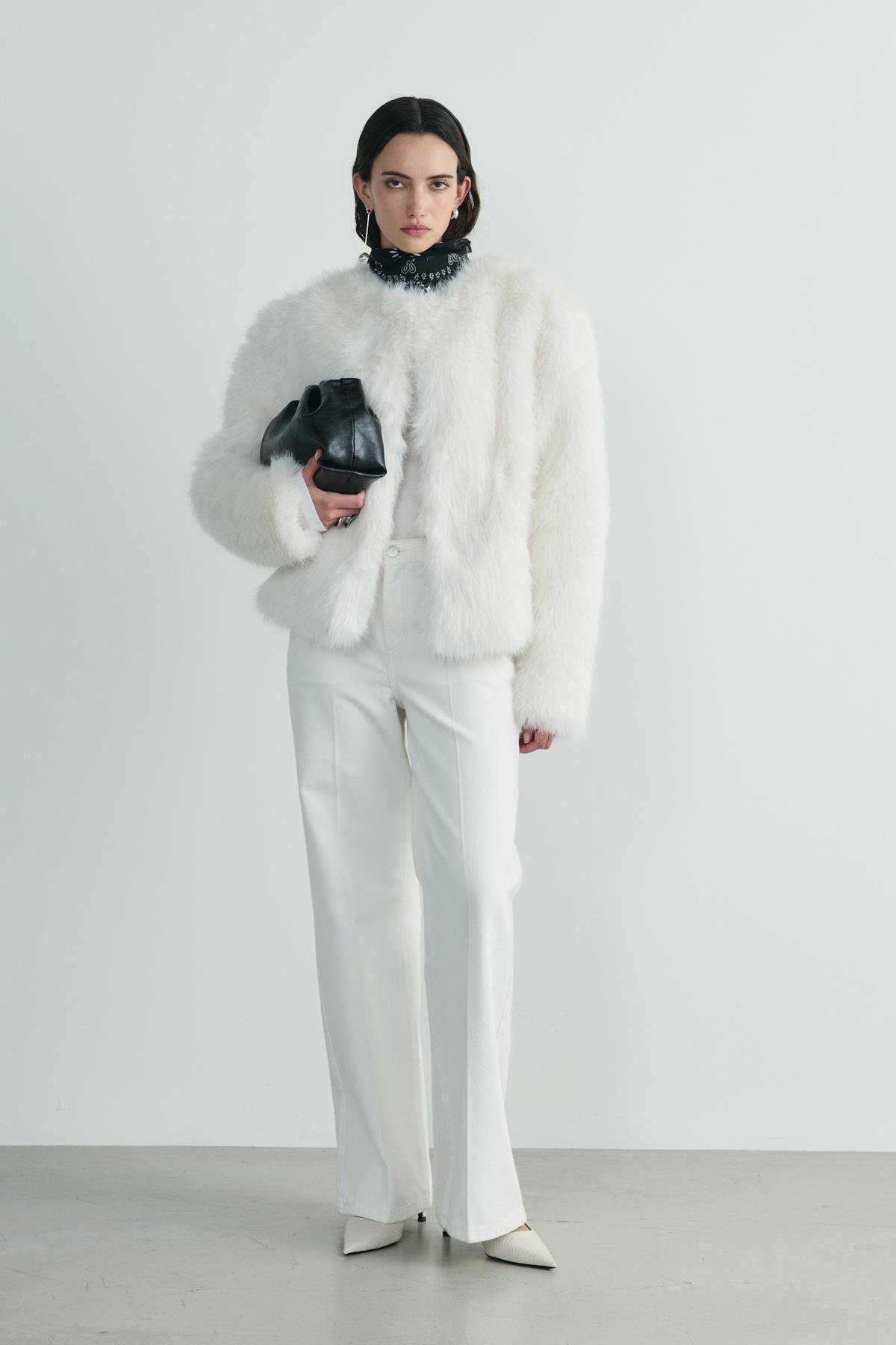 Ekru Lexi Suni Kürk Ceket