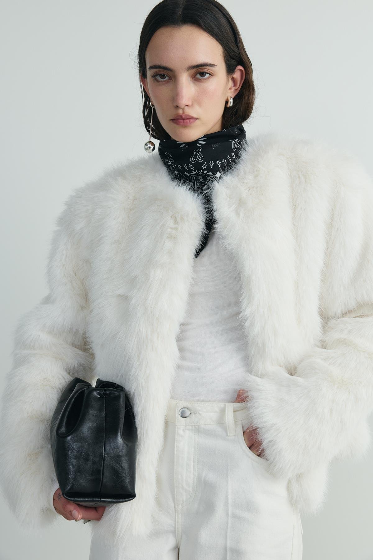 Ekru Lexi Suni Kürk Ceket