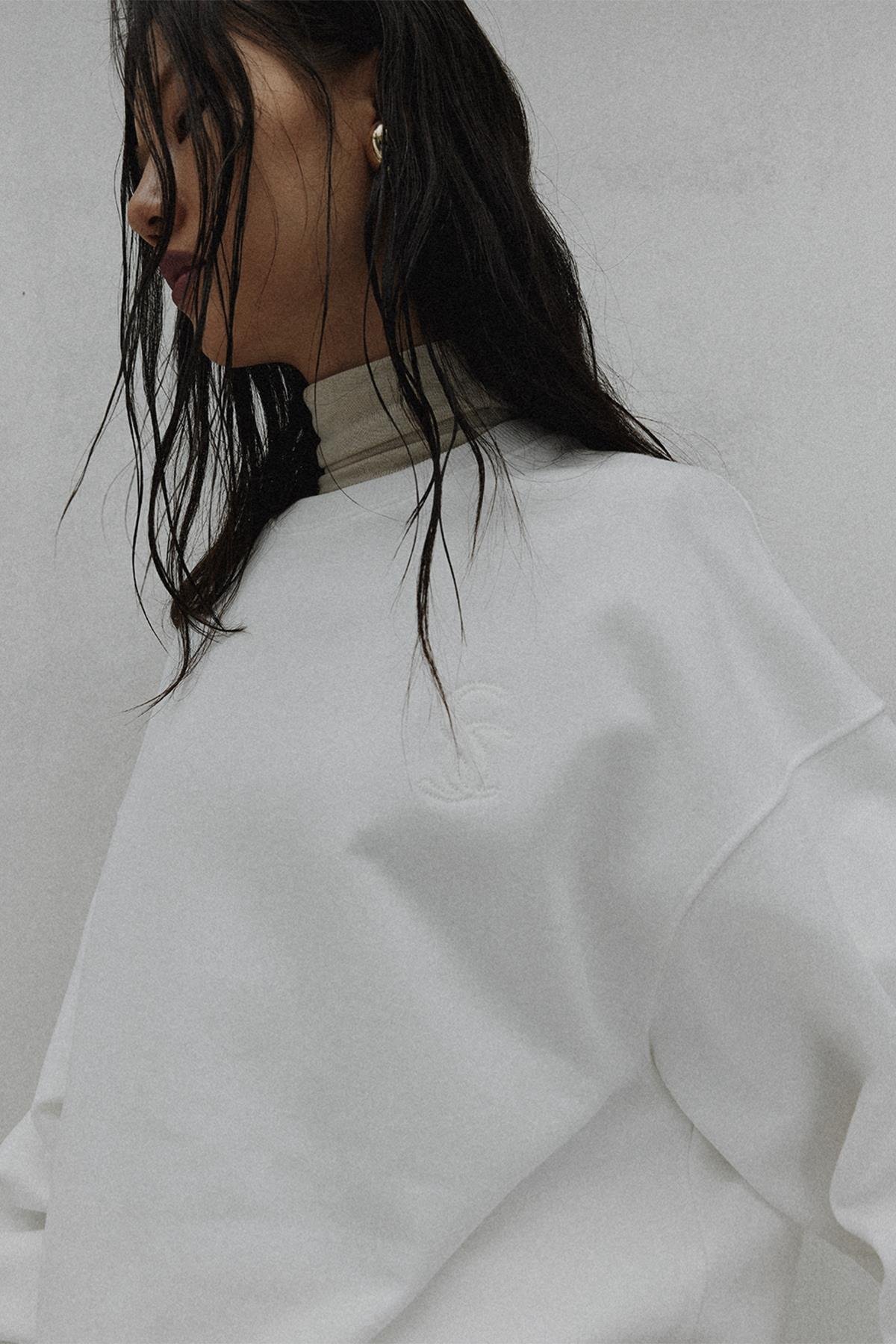 Ekru Logolu Oversize Sweat