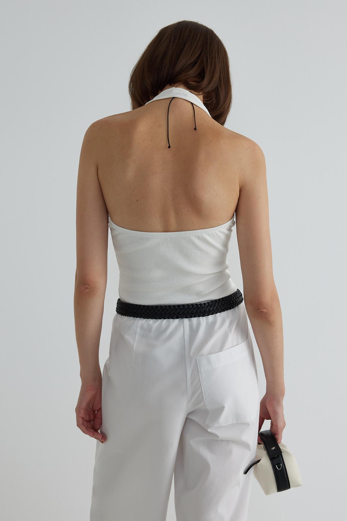 Ekru Luna Halter Yaka Body