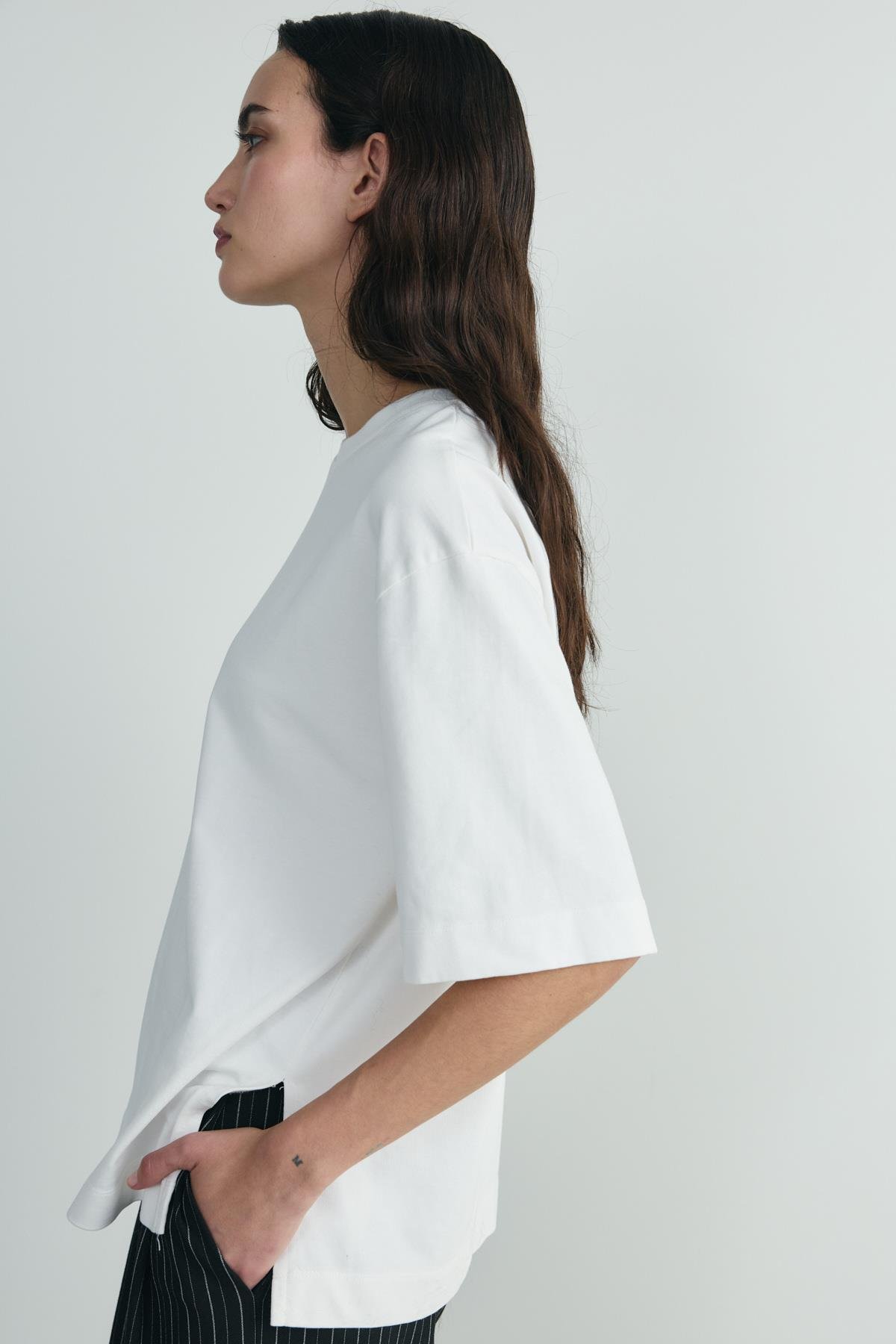 Ekru Nox Oversize Tişört