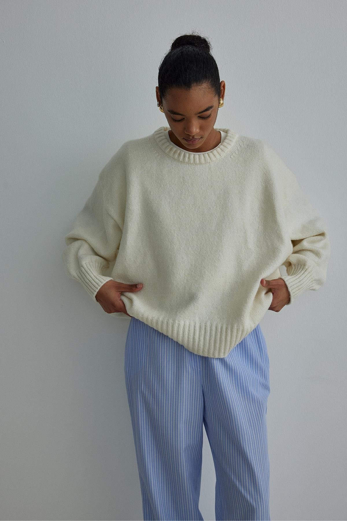 Ecru Owen Crew Neck Sweater