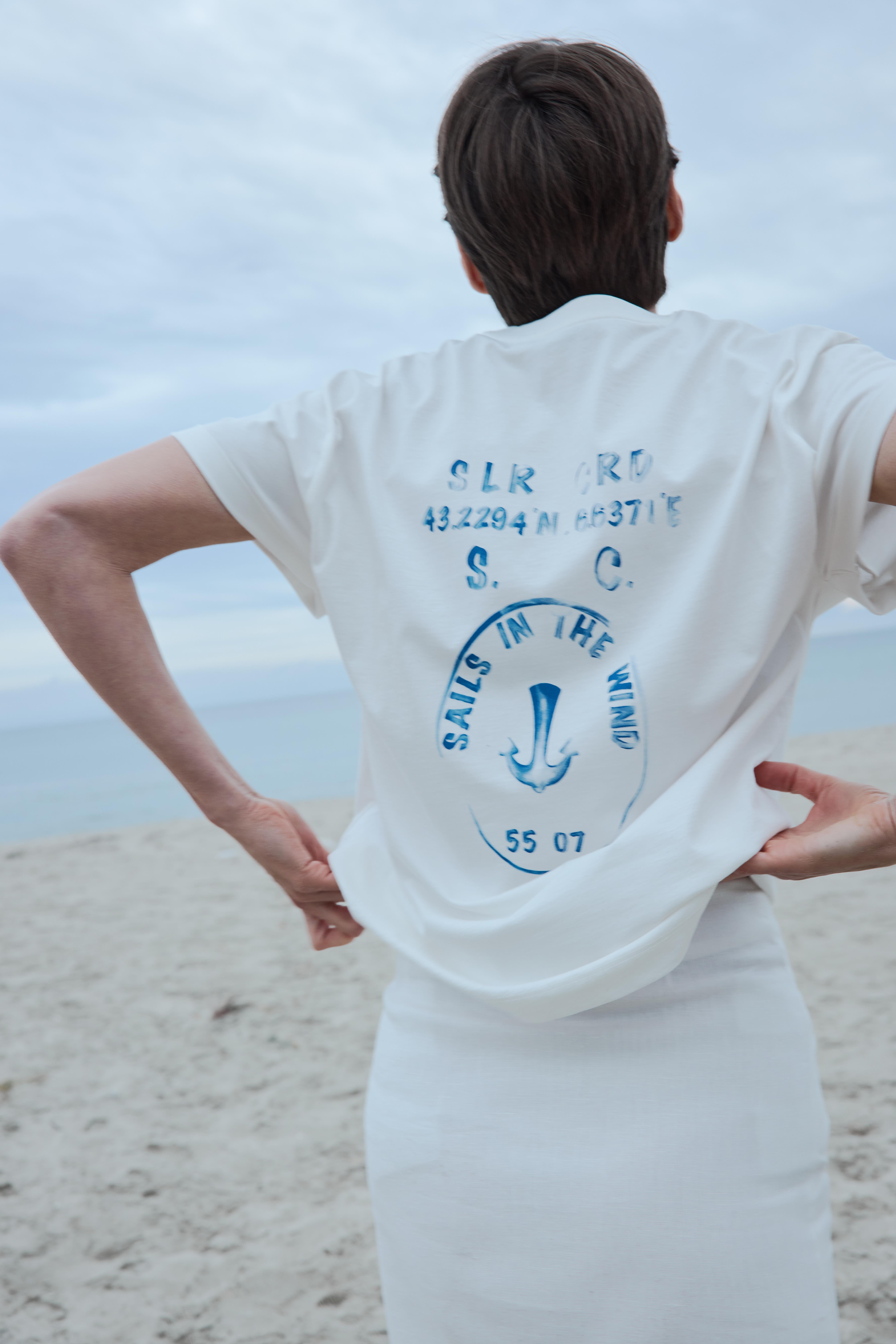 Ekru Sailor Oversize Tişört