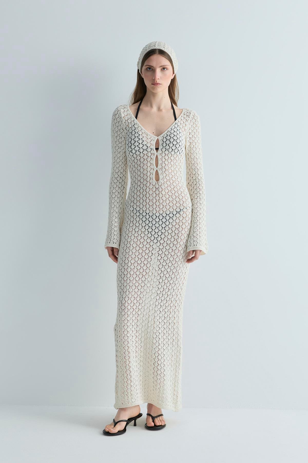 Ekru Sienna Ajurlu Fular