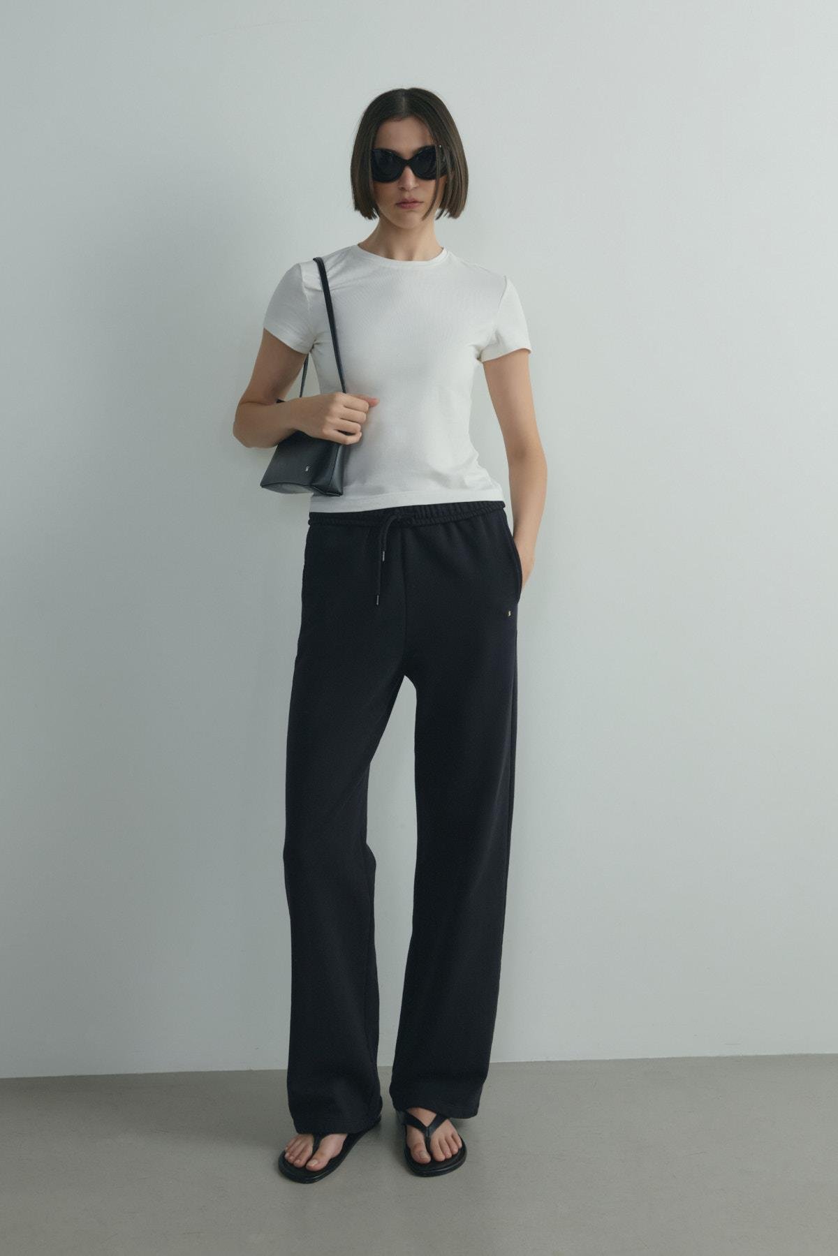 Ekru Skinny Fit Basic Tişört