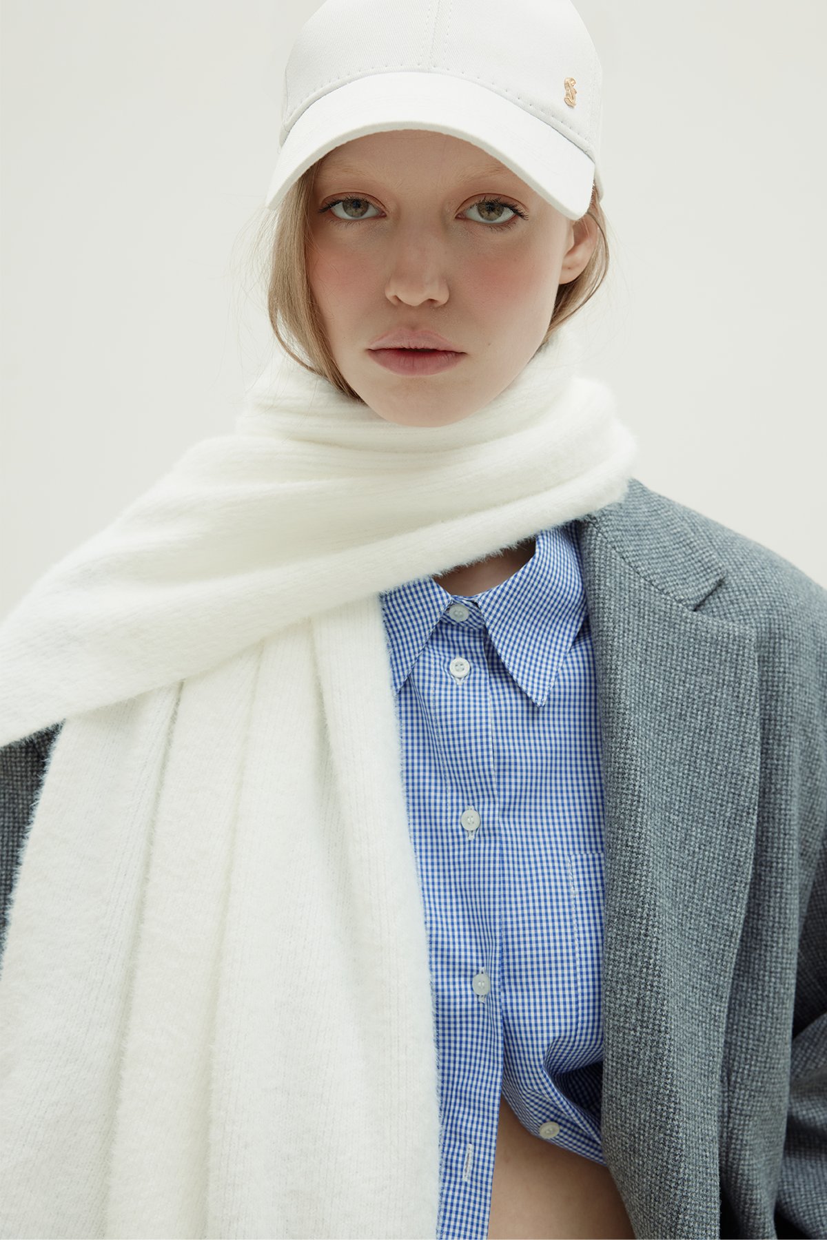 Ekru Yumuşak Dokulu Geniş Atkı