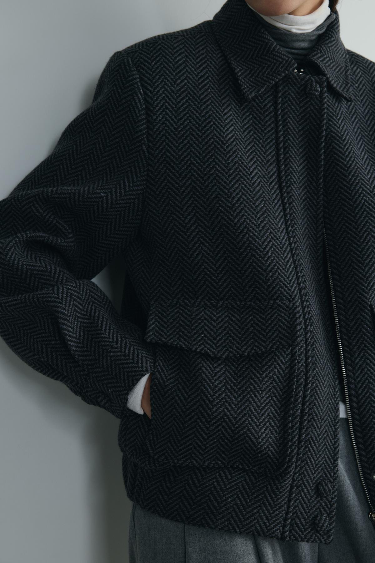 Füme Alder Kaşe Bomber Ceket