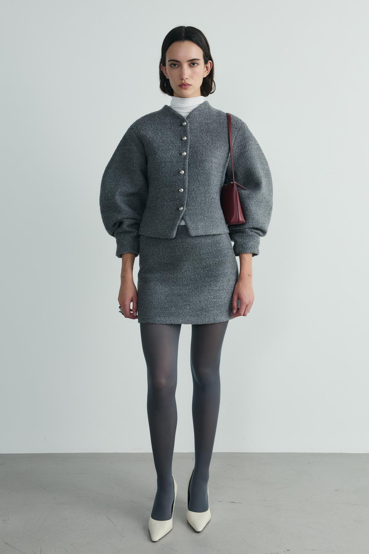 Füme Gigi Belden Oturtmalı Ceket