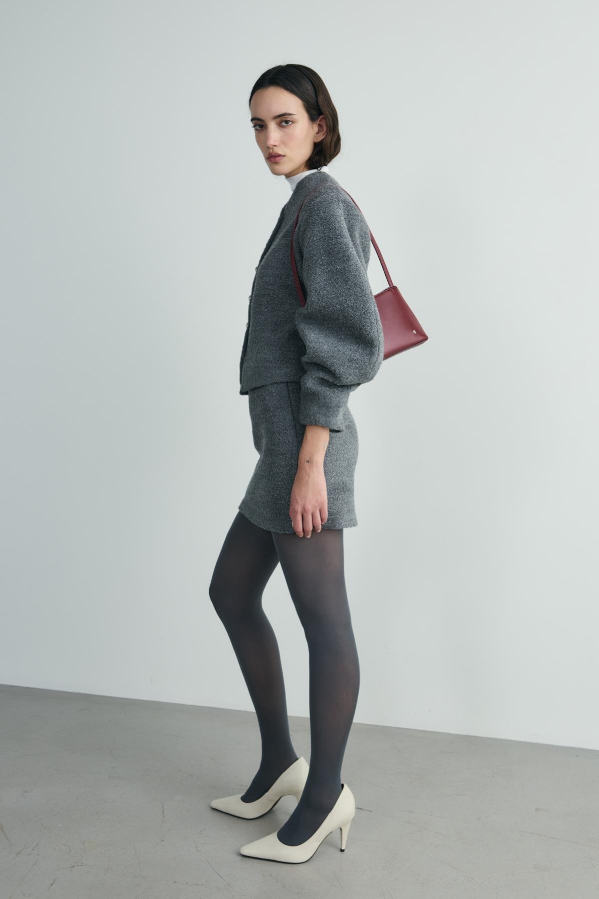 Füme Gigi Belden Oturtmalı Ceket