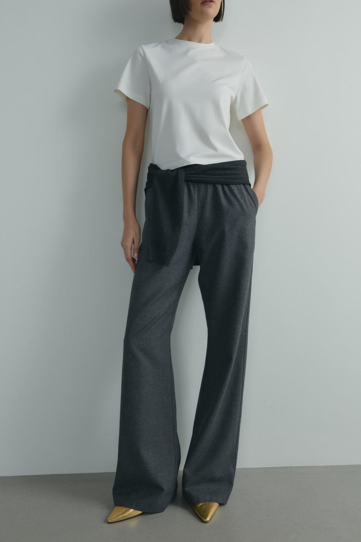 Füme Jilly Lastikli Klasik Pantolon