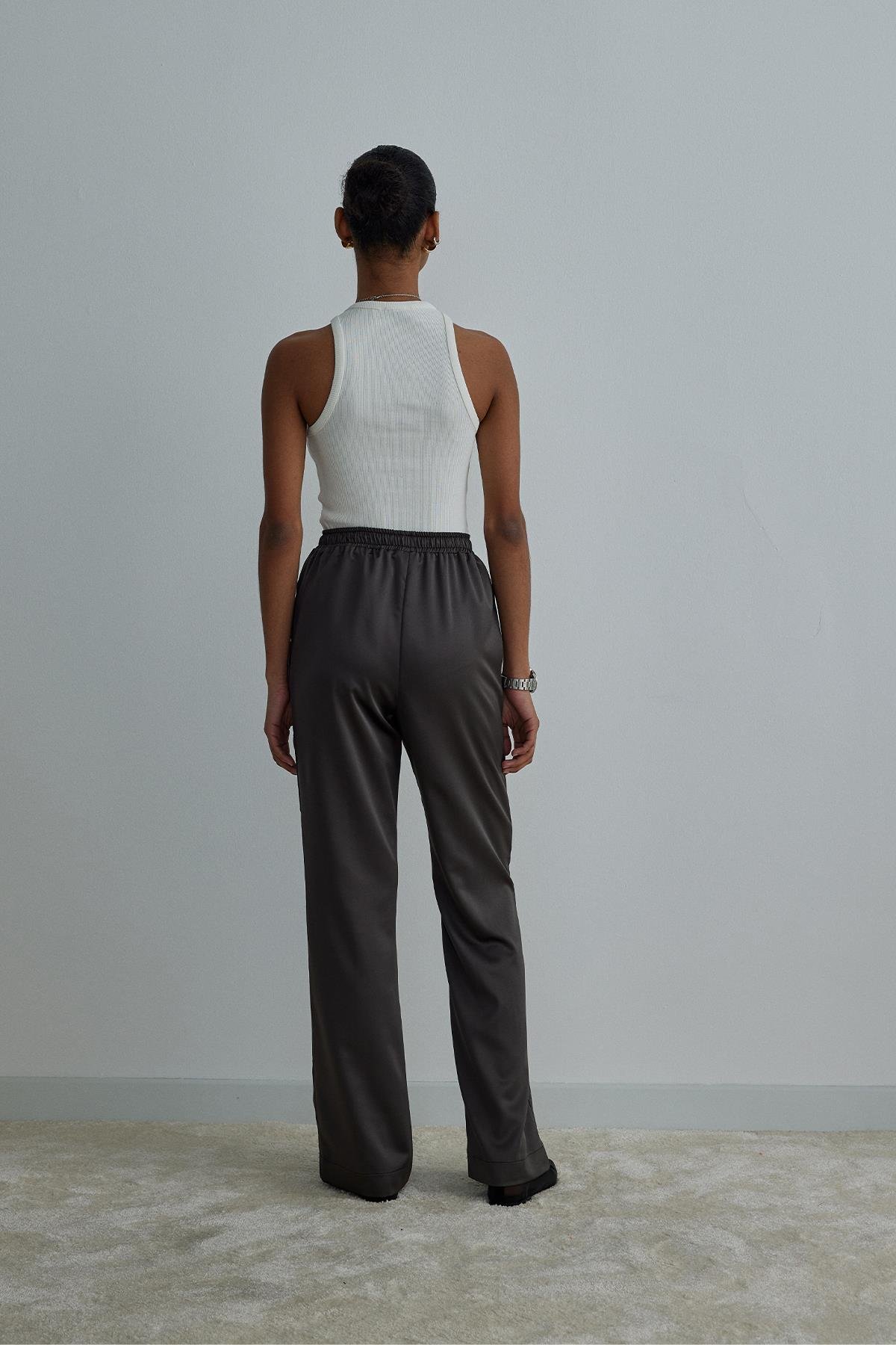 Dark Grey Ross Satin Trousers