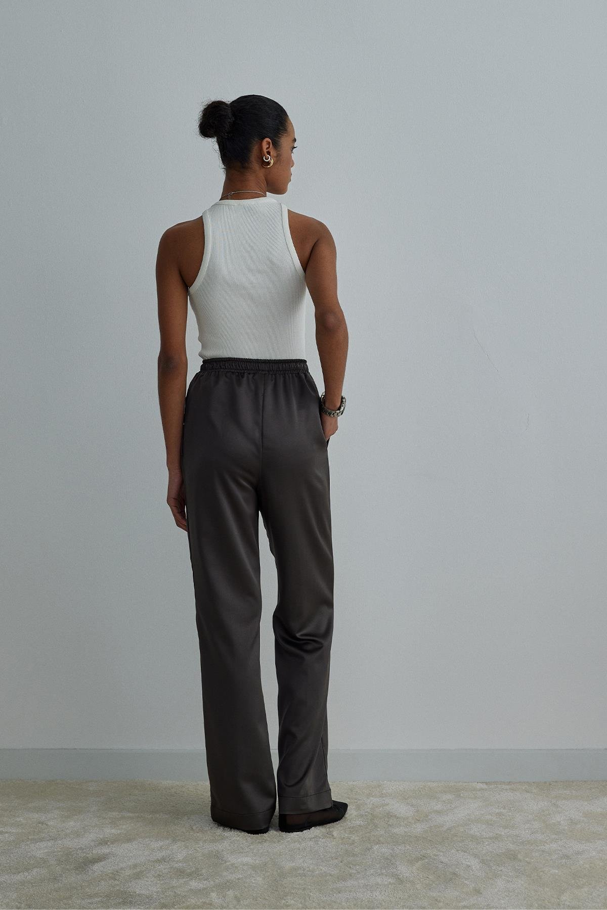 Dark Grey Ross Satin Trousers