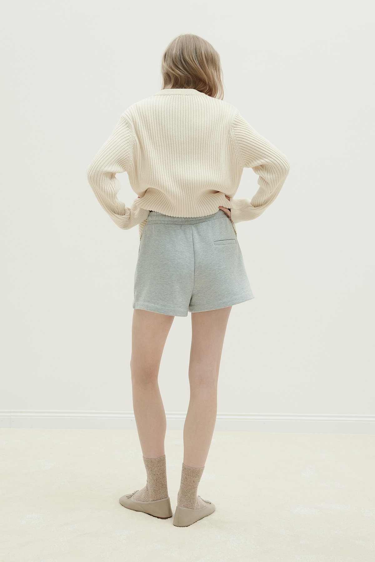 Gri Ena Pamuklu Şort